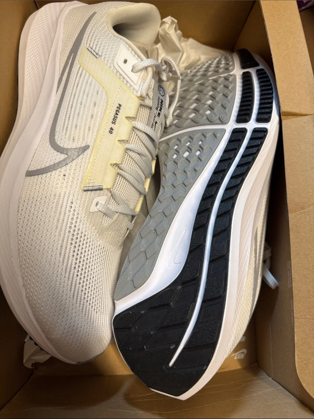 Nike Men’s White and Cream Running Shoes